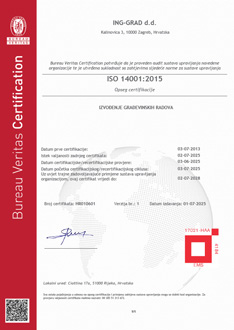 Certifikat ISO 14001-2015
